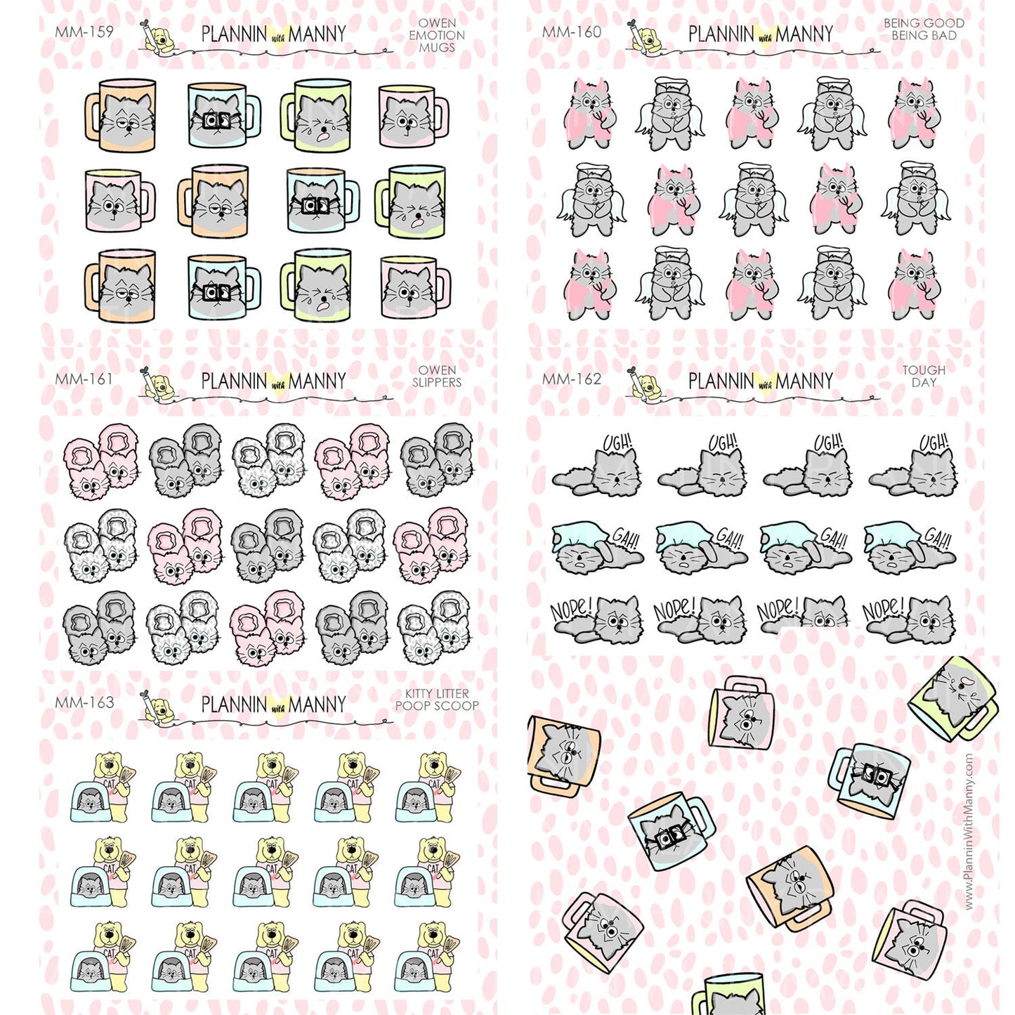 mm163 MICRO- Owen Kitty Litter Planner Stickers