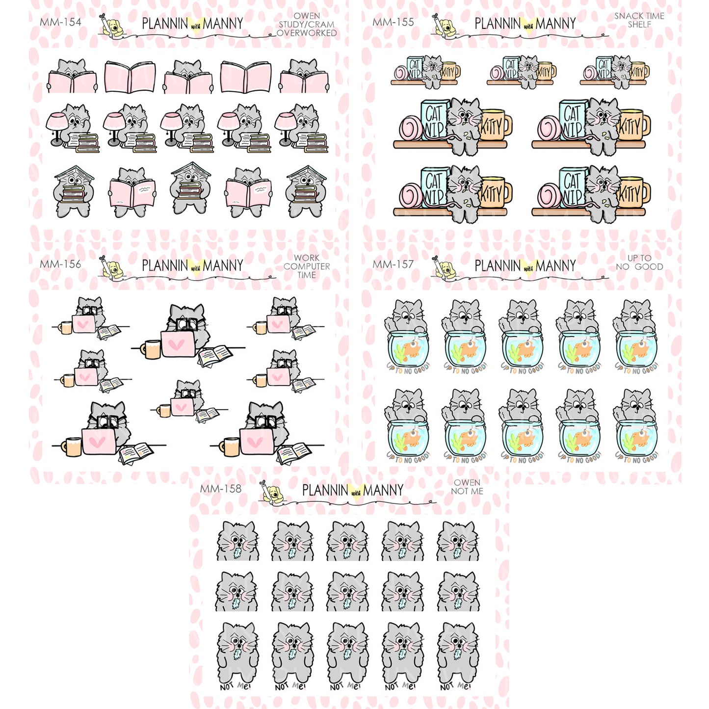 mm163 MICRO- Owen Kitty Litter Planner Stickers