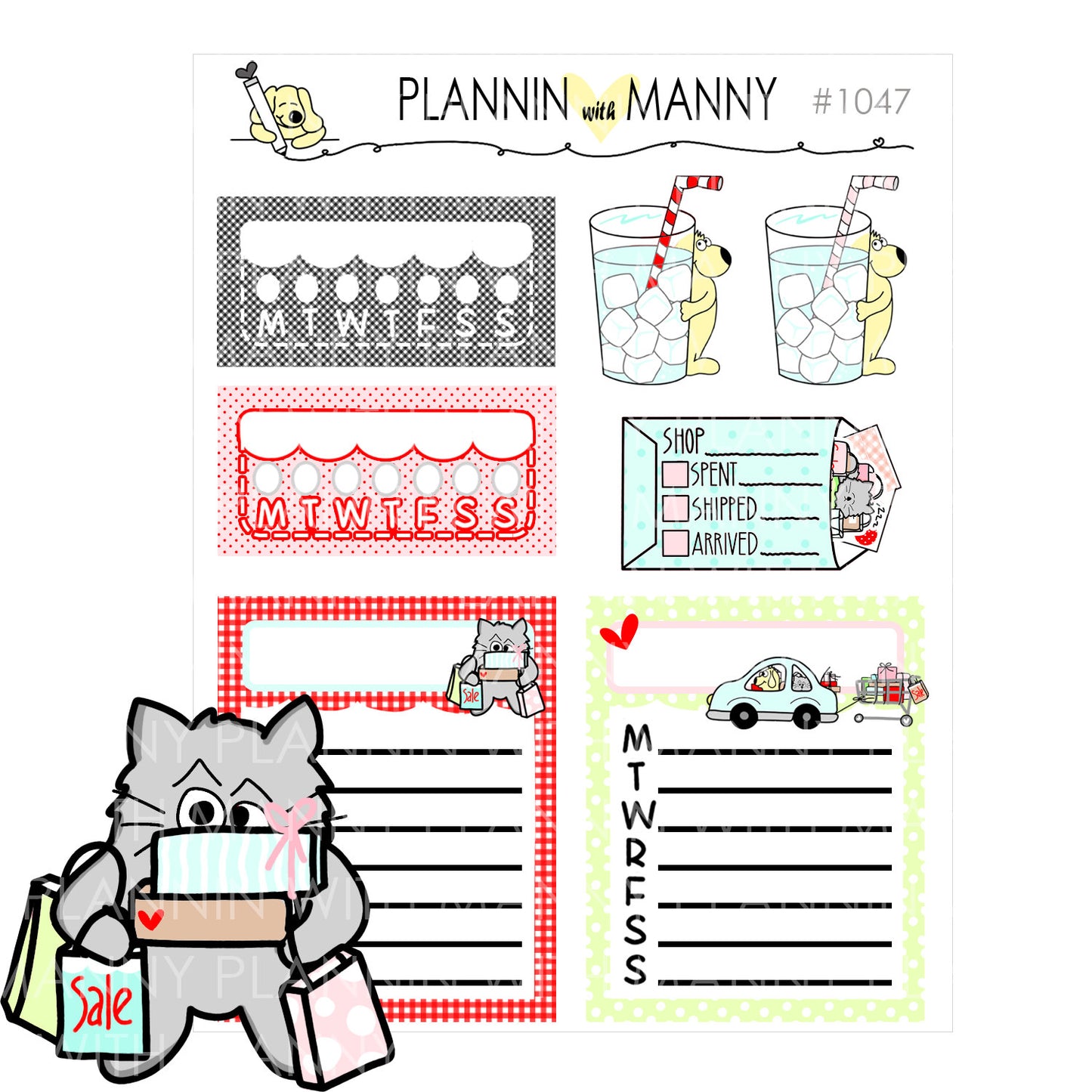 1047 SHOP TIL YA DROP TRACKER PLANNER STICKERS - Shop Til Ya Drop Collection