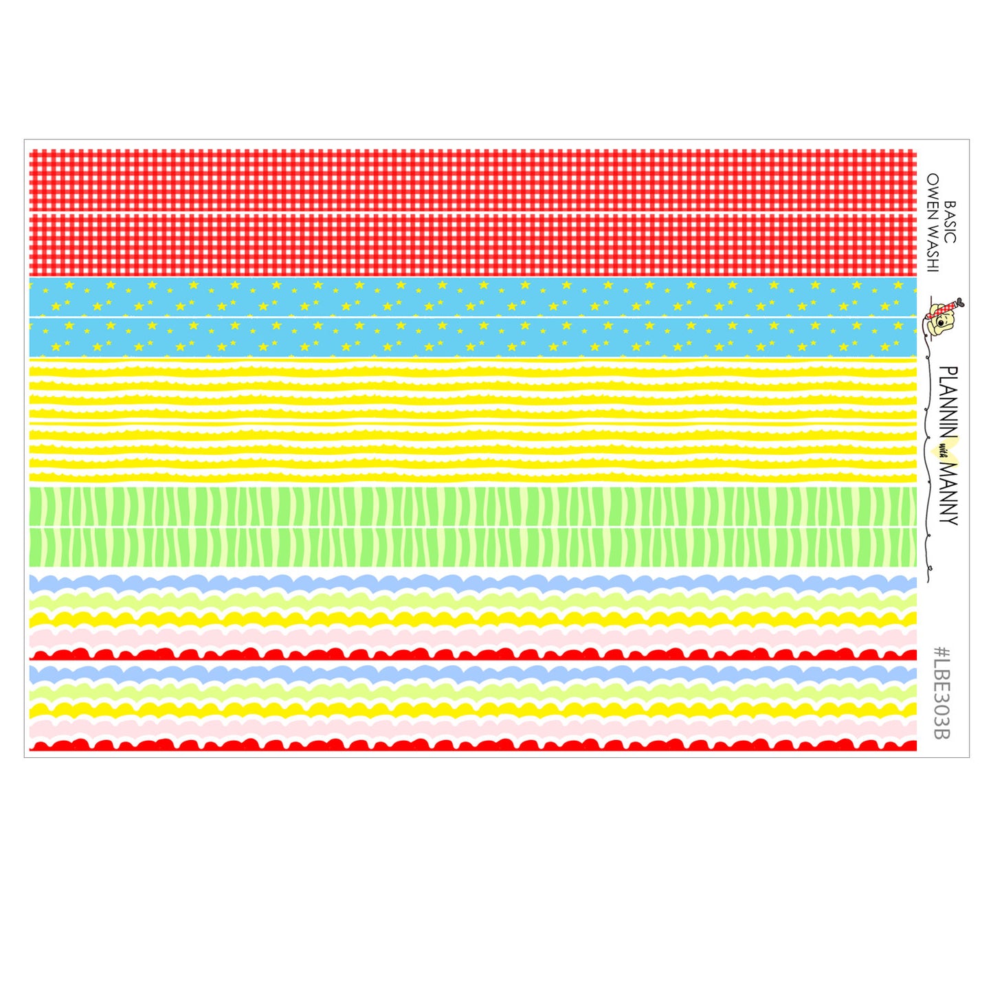 LBE303 and LBE304, MANNY BASICS Washi Sheets