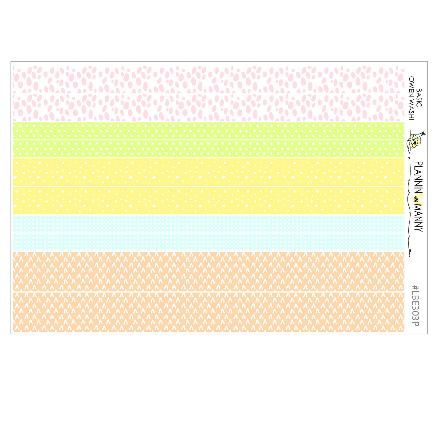 LBE303 and LBE304, MANNY BASICS Washi Sheets