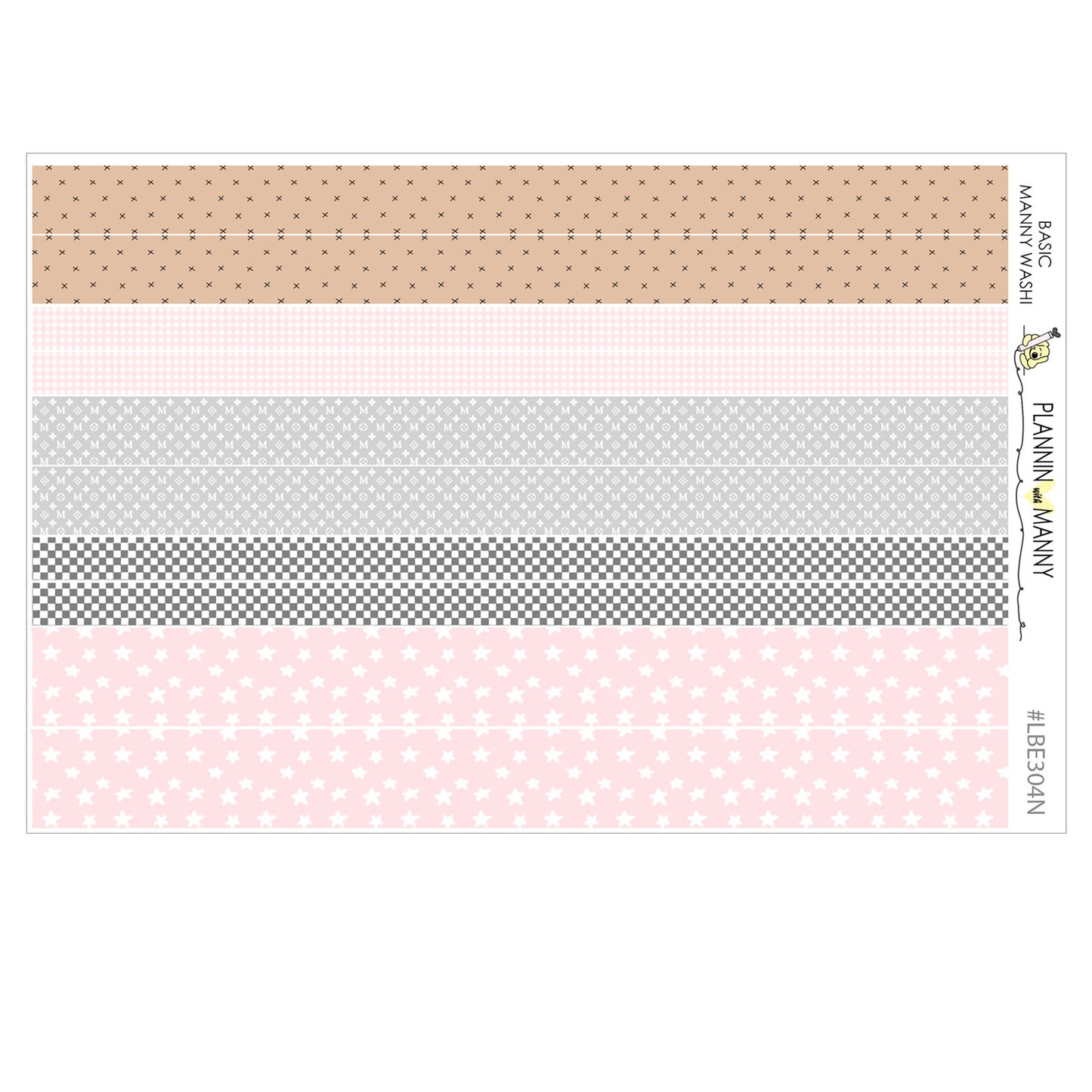 LBE303 and LBE304, MANNY BASICS Washi Sheets