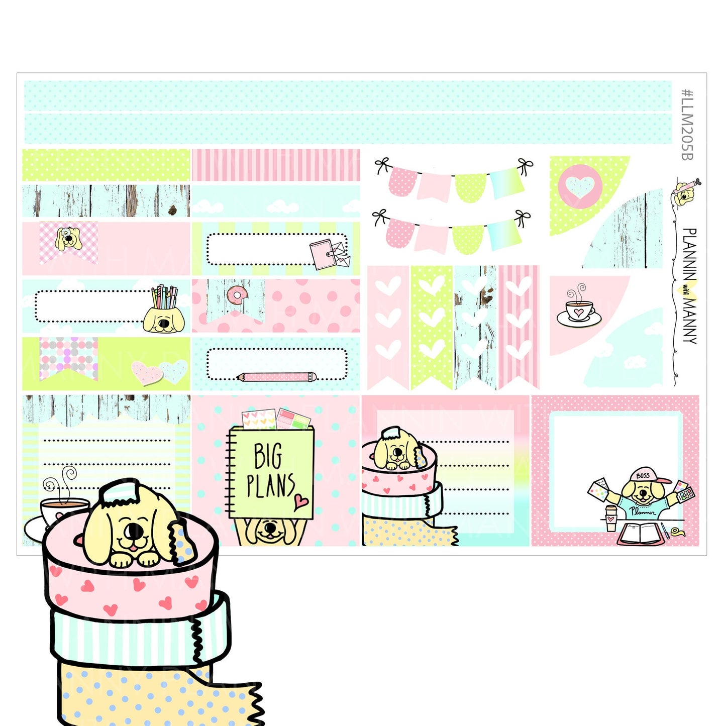 LLM205 MONTHLY PLANNER STICKERS - Plannin Manny Collection