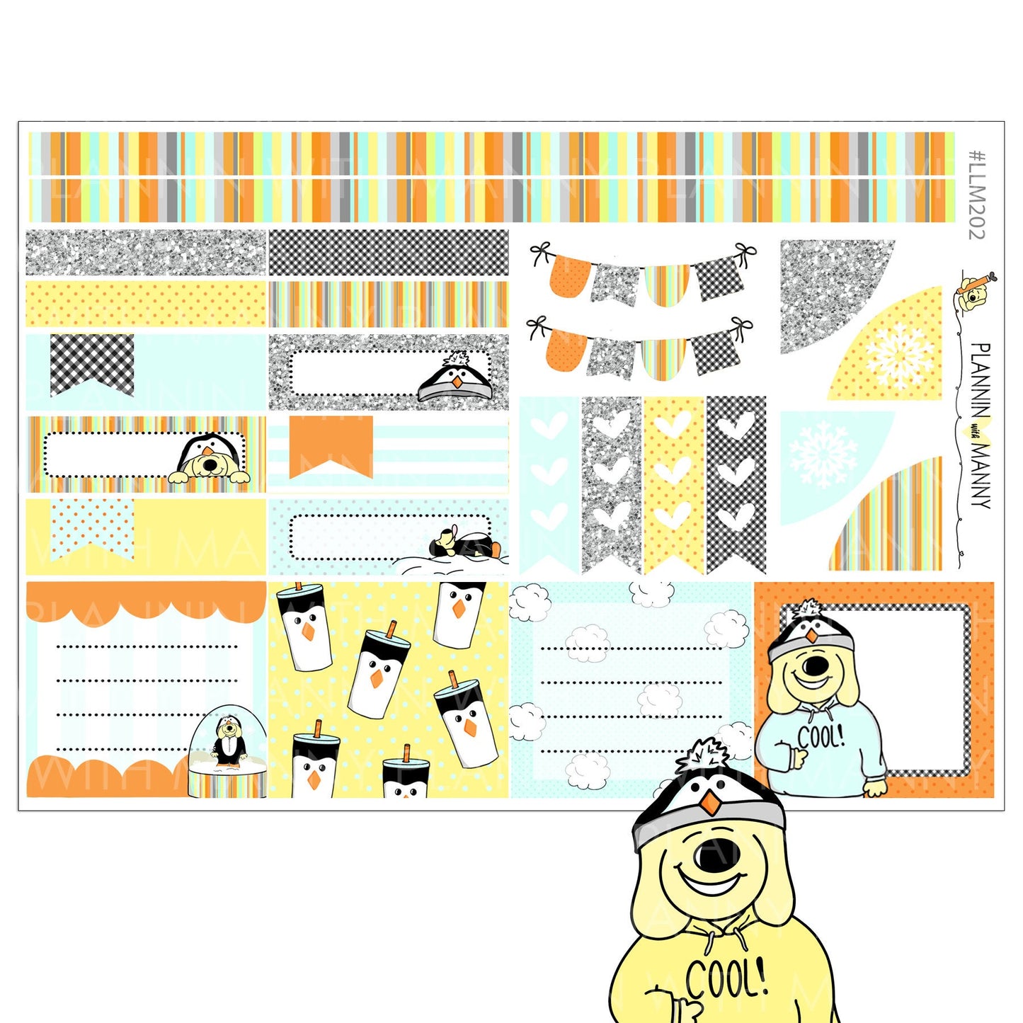 LLM201 202 MONTHLY PLANNER STICKERS - Penguin Life Collection