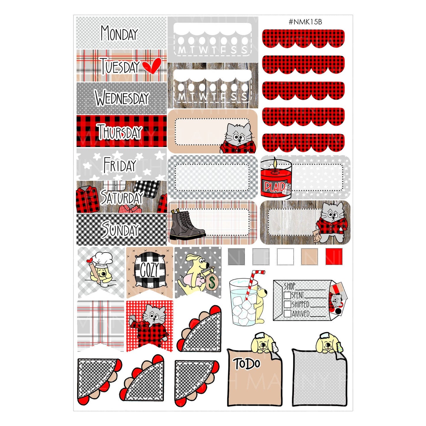 NMK15 MINI VERTICAL Weekly Kit - Glad In Plaid Collection