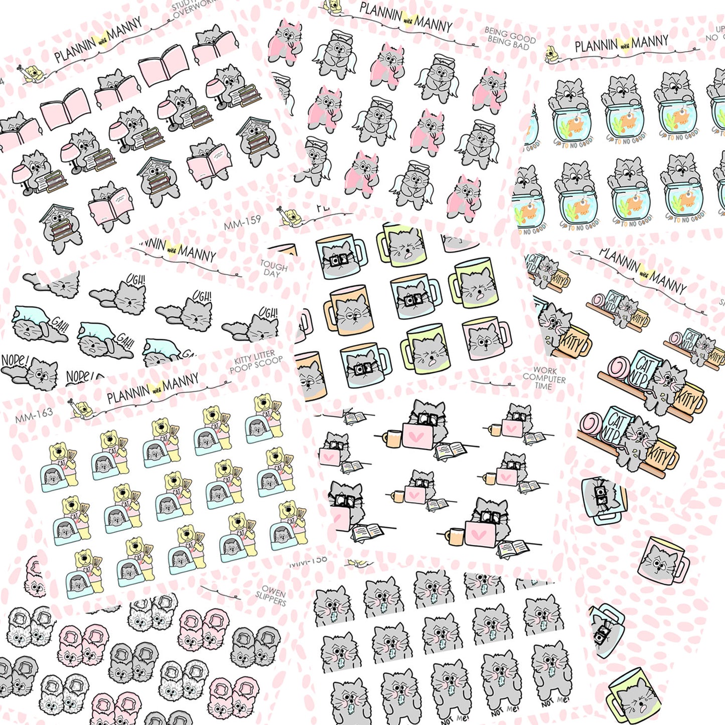 mm163 MICRO- Owen Kitty Litter Planner Stickers