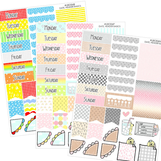 LBE306 MANNY BASICS Dates and Header Assorted Sheet