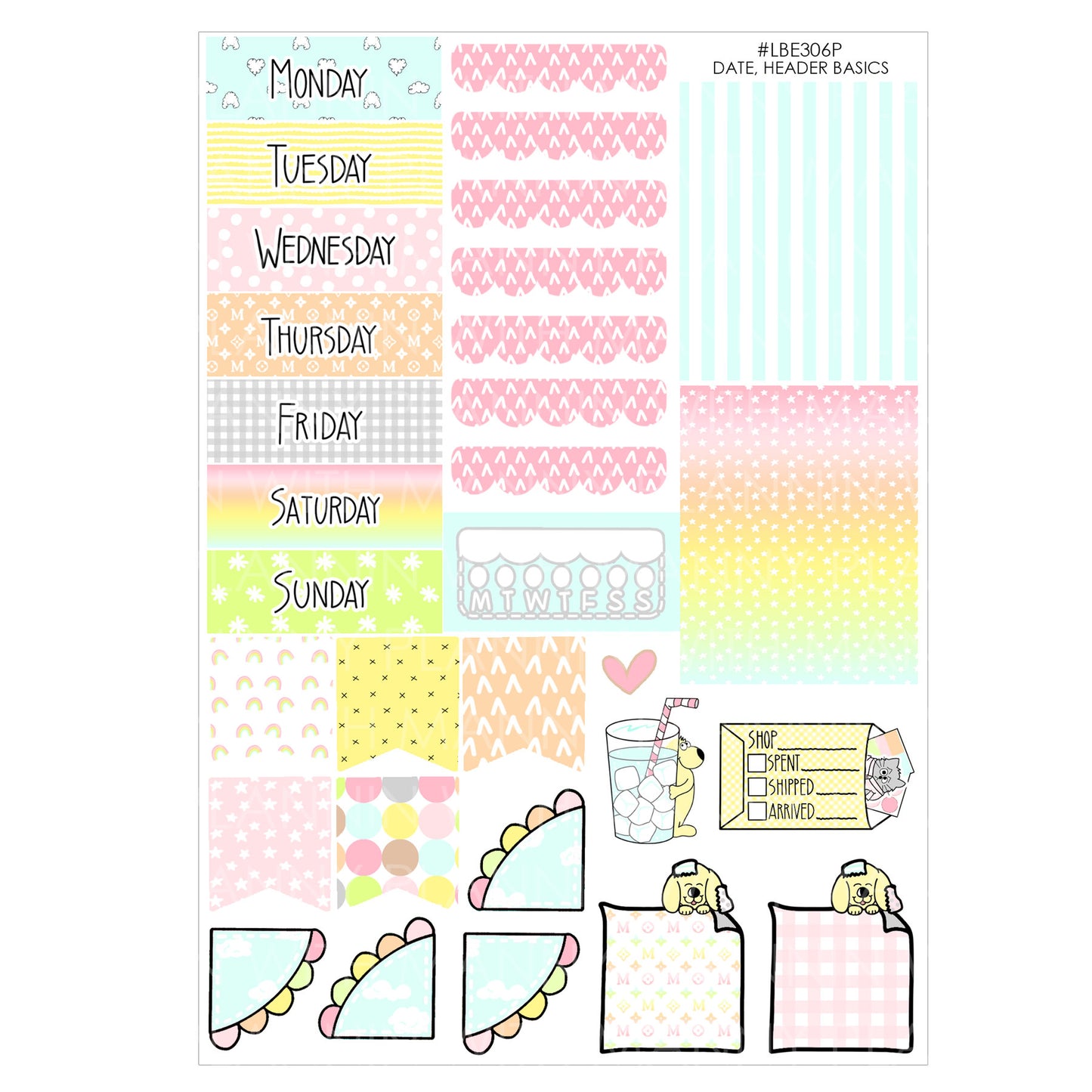 LBE306 MANNY BASICS Dates and Header Assorted Sheet