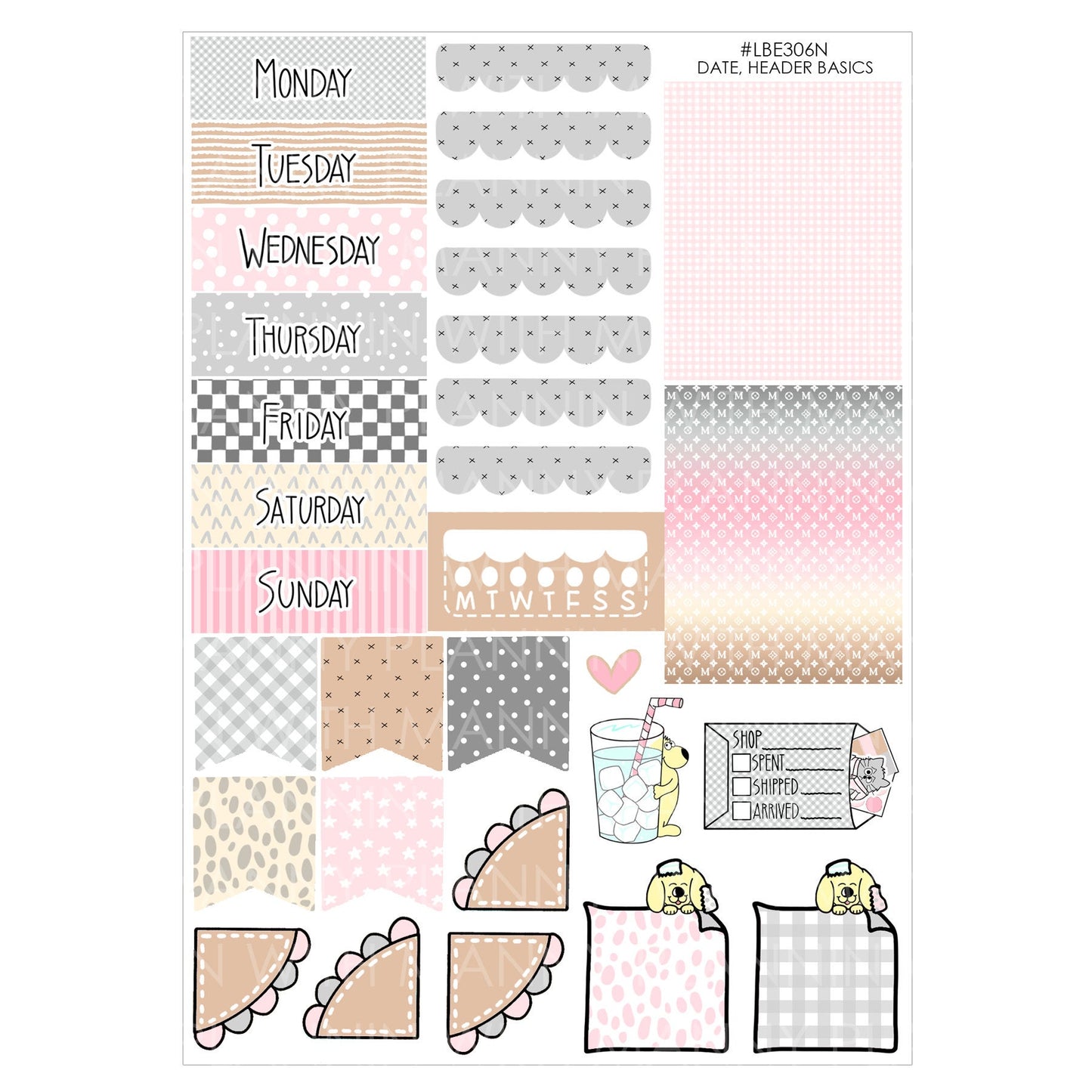 LBE306 MANNY BASICS Dates and Header Assorted Sheet