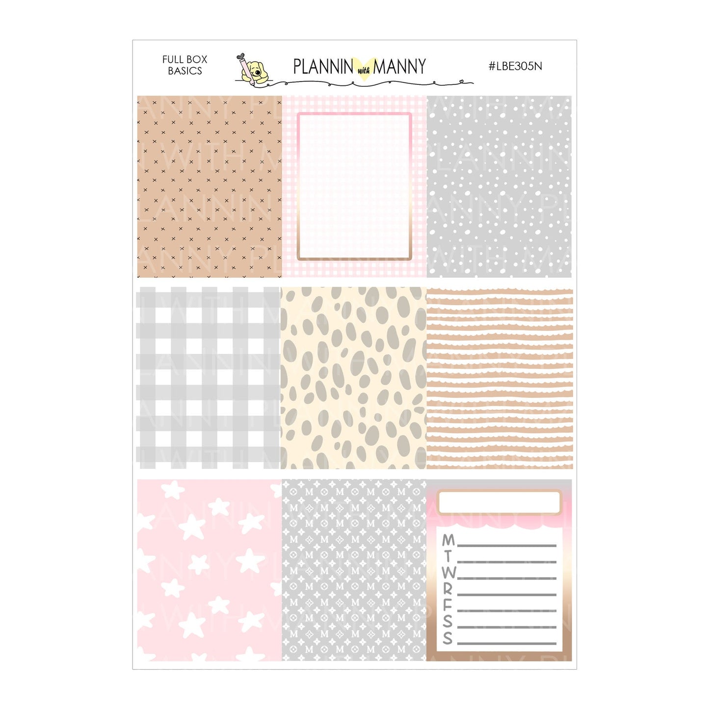 LBE305 MANNY BASICS Full Box Sheets, Pastel, Neutral, and Brights