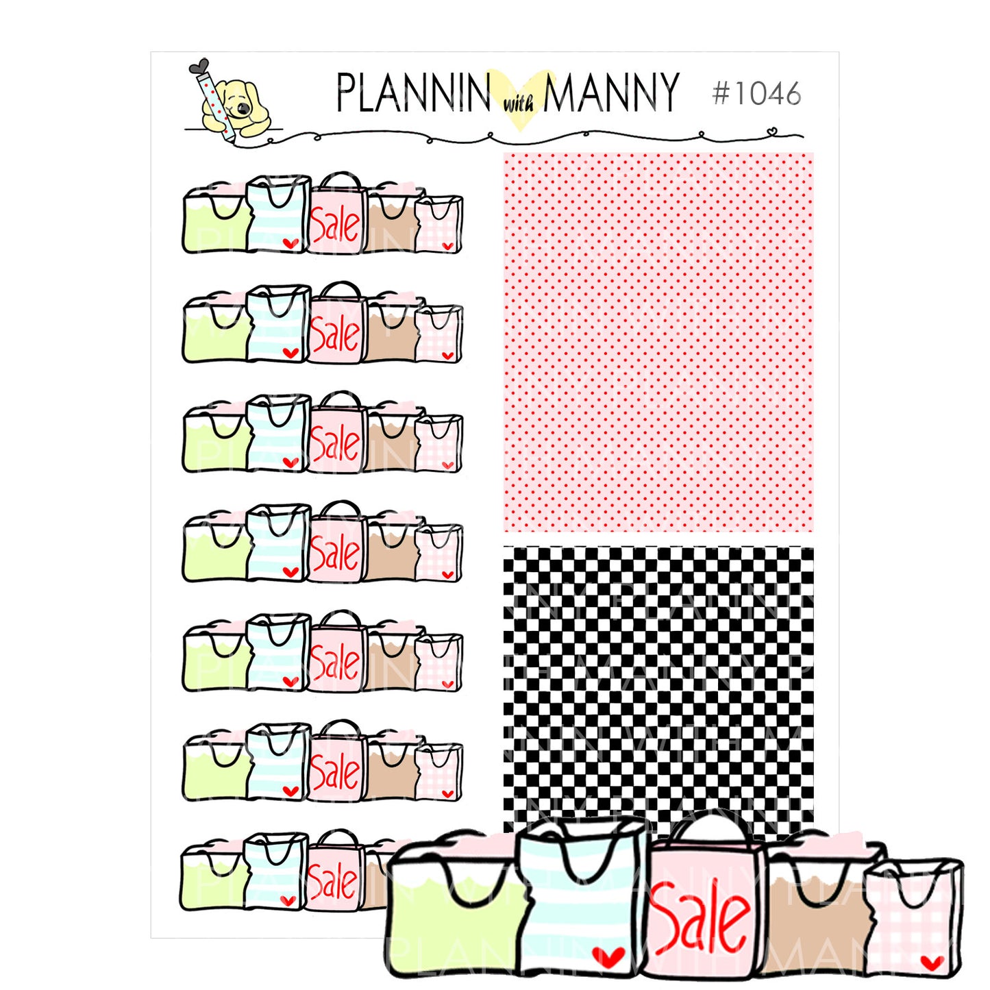 1046 SHOPPING BAG HEADER Planner Stickers - Shop Til Ya Drop Collection