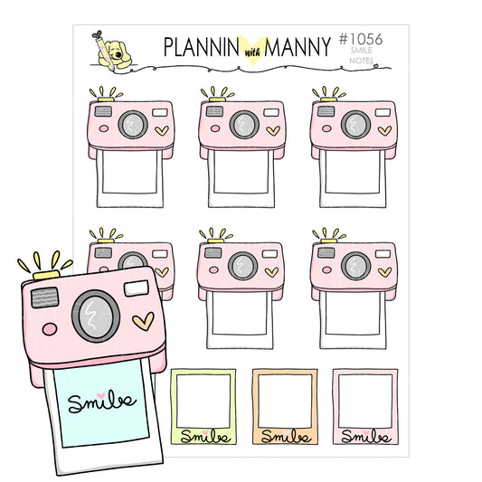 1056 POLEROID SMILE NOTE Planner Stickers