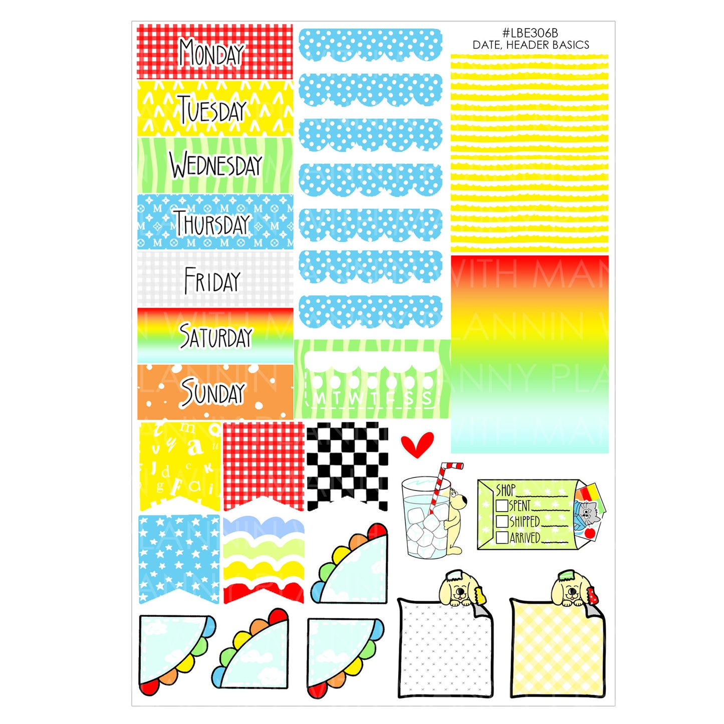 LBE306 MANNY BASICS Dates and Header Assorted Sheet