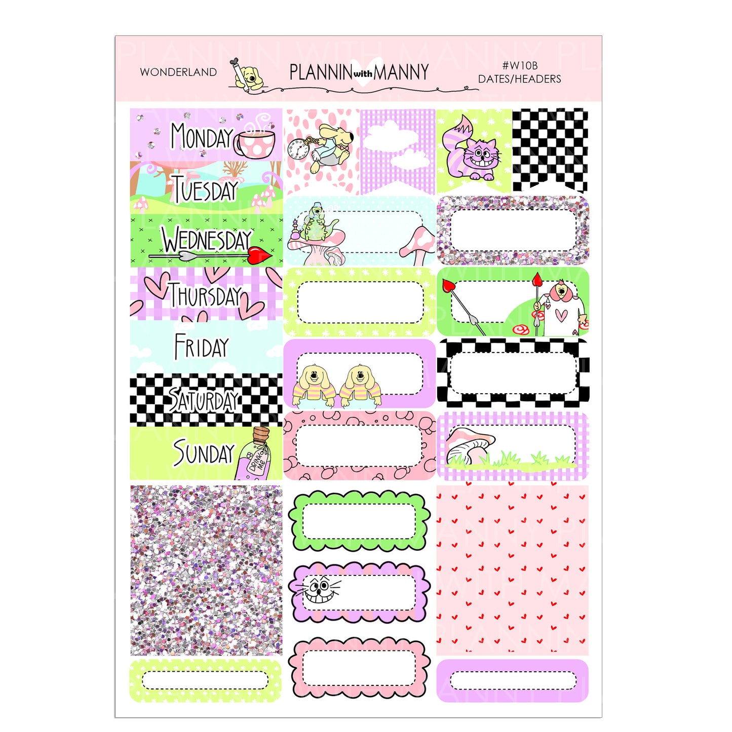 W10AH, HORIZONTAL Weekly Kit - Wonderland Collection