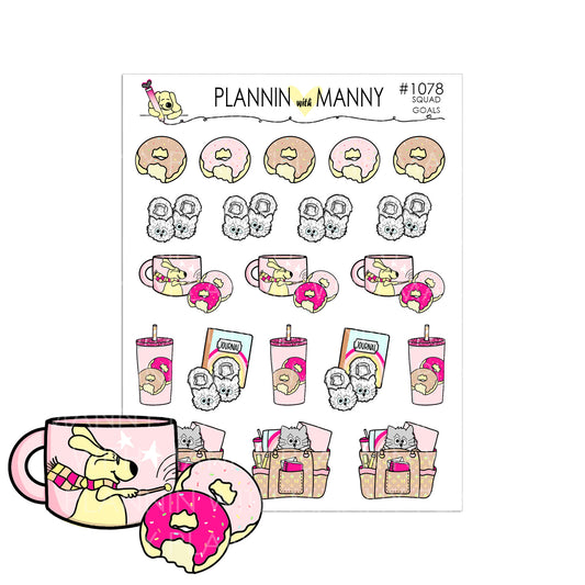 1078 SQUAD GOALS Planner Stickers - Squad Goals Collection