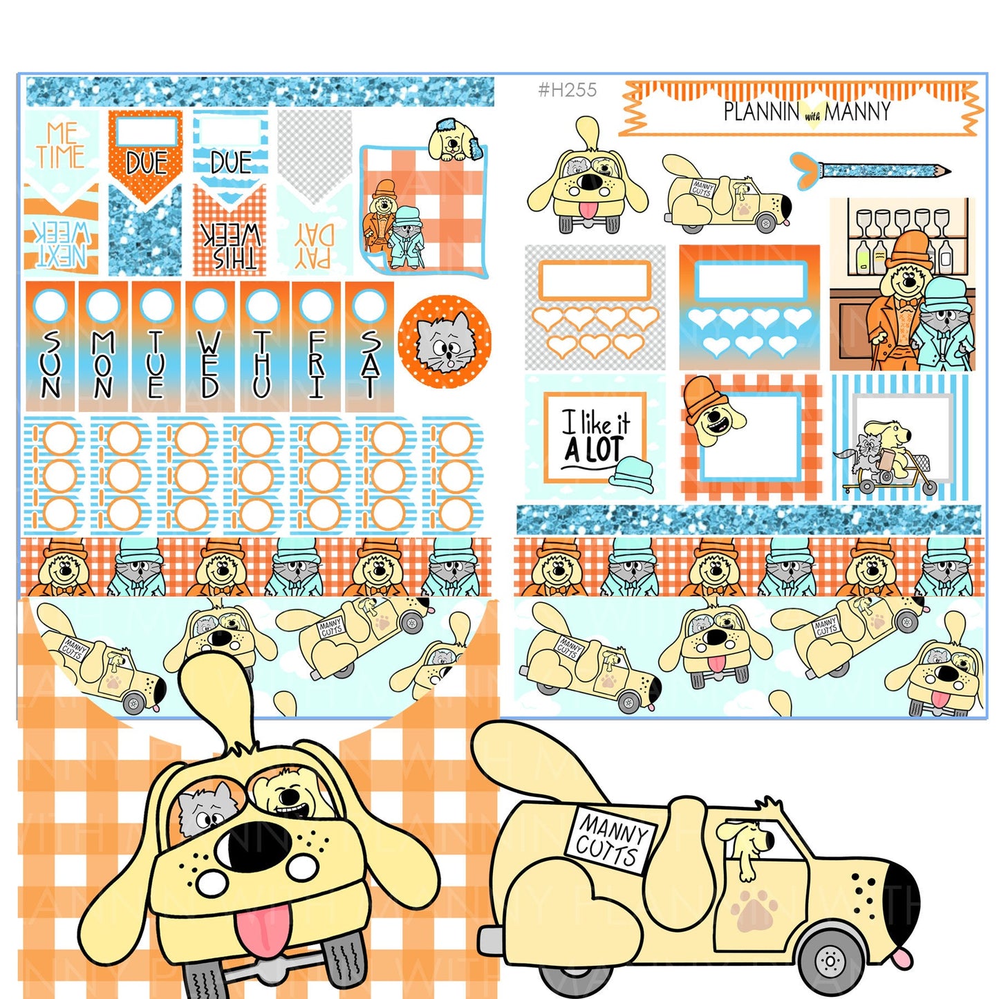 H255, Hobo Weeks Planner Stickers, FUN&FUNNER, Dumb and Dumber