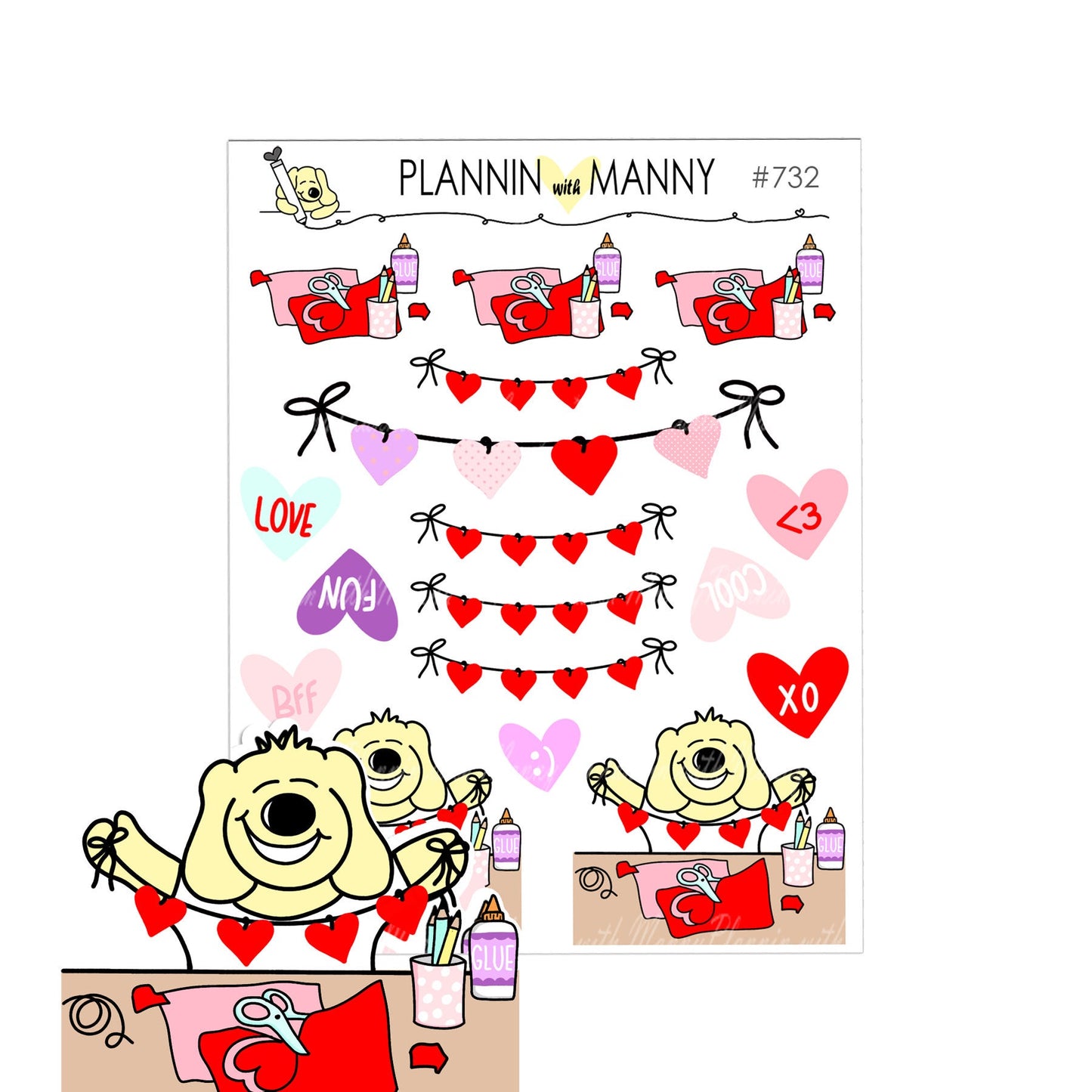 1093 Lovin Squares Planner Stickers