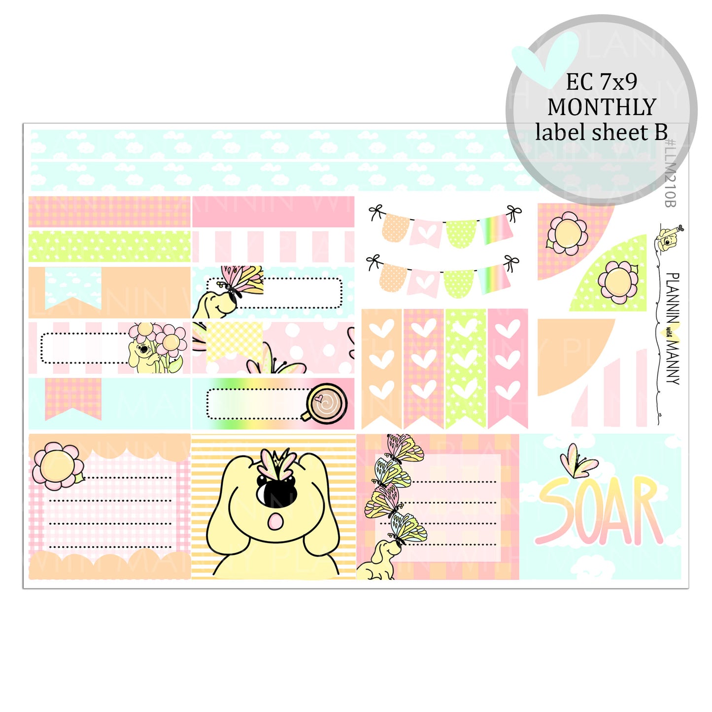 LLM210 MONTHLY PLANNER STICKERS - Butterfly Kisses Collection