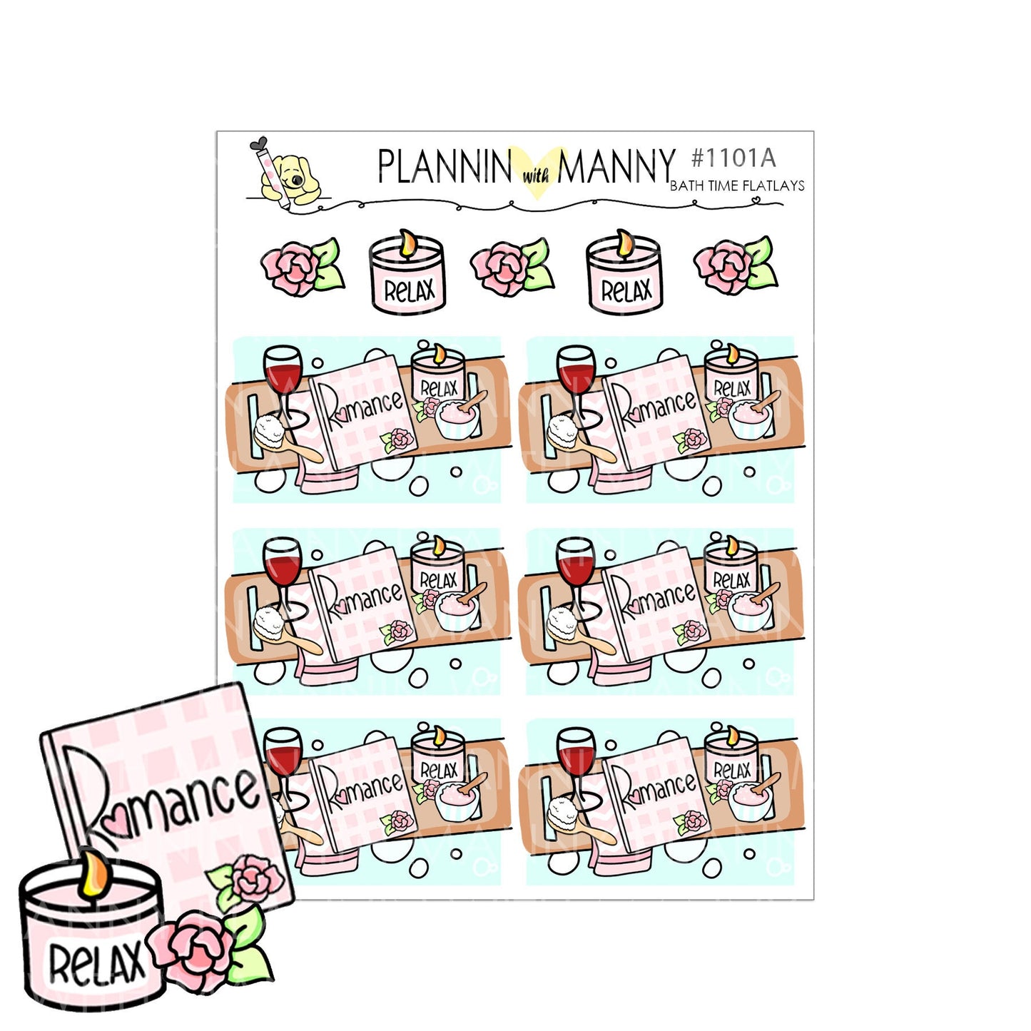 1101 BATHTIME 3D and Flatlay Planner Stickers