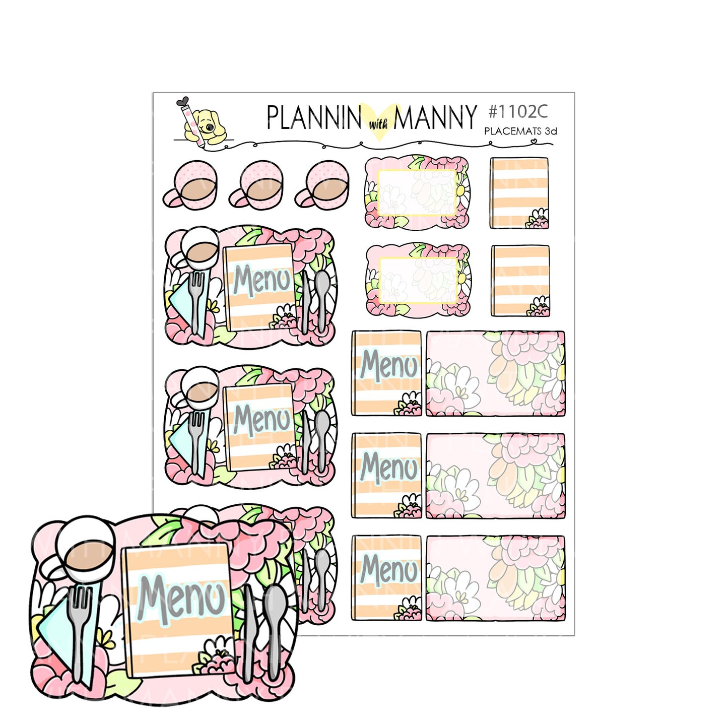 1102 Pretty Placement Foldable and Flatlay Planner Stickers