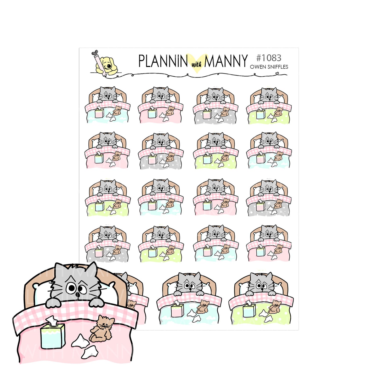 1083 OWEN SNIFFLES Planner Stickers