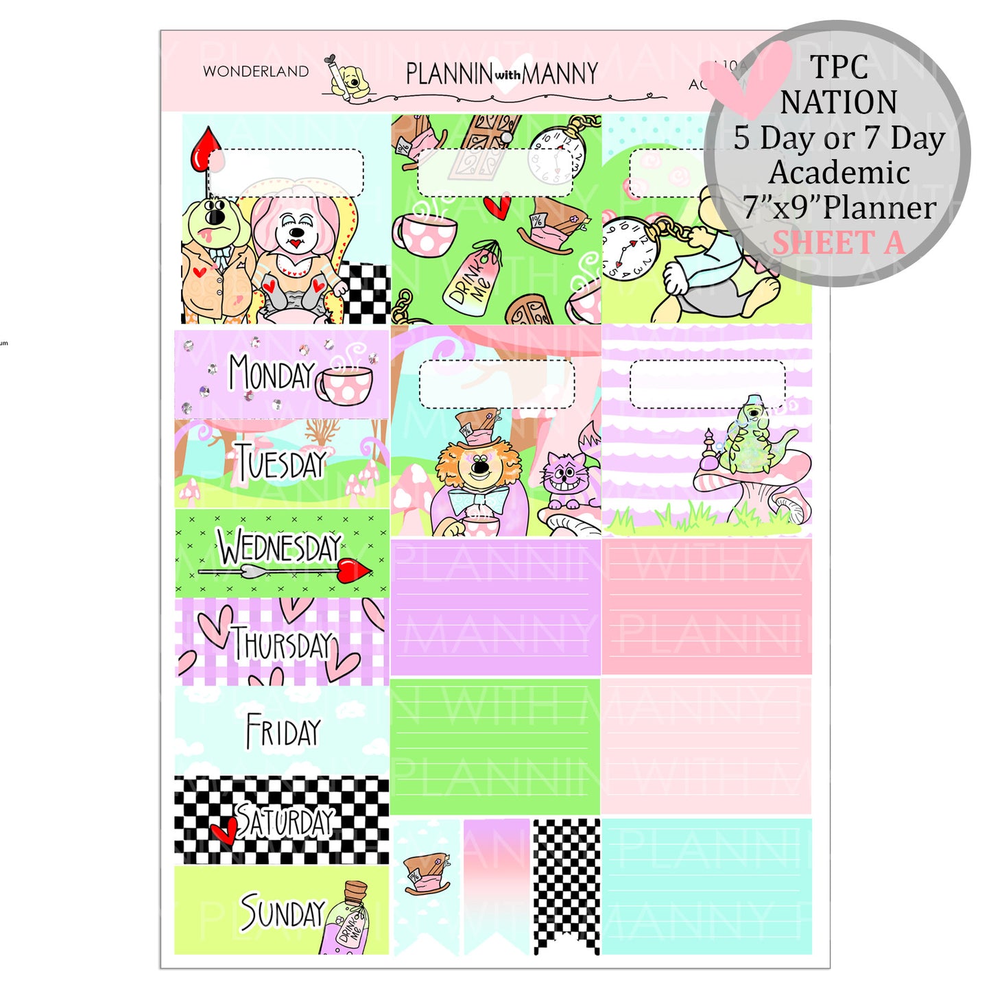 A10 TPC NATION ACADEMIC 5&7 Day Weekly Kit - Wonderland Collection