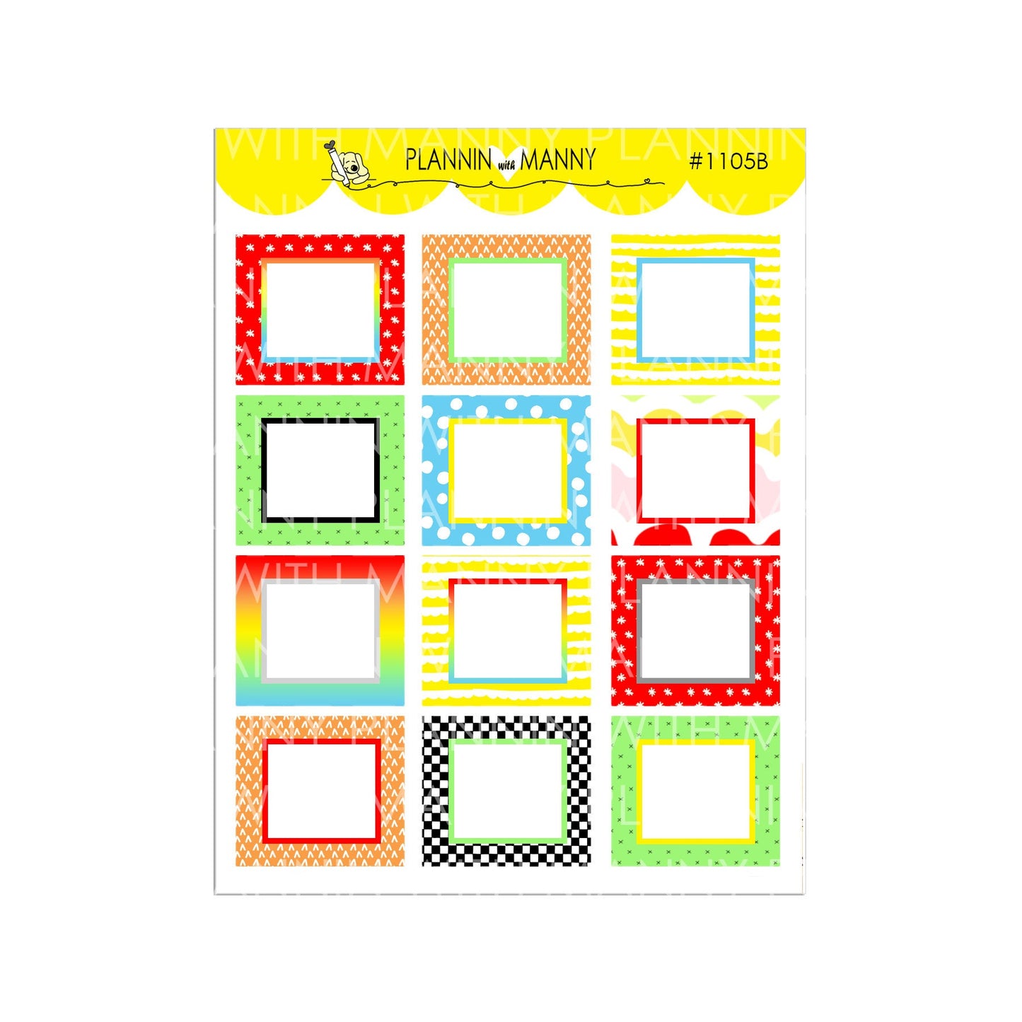 1105 Hobo Mini Box Planner Stickers - Manny Basics