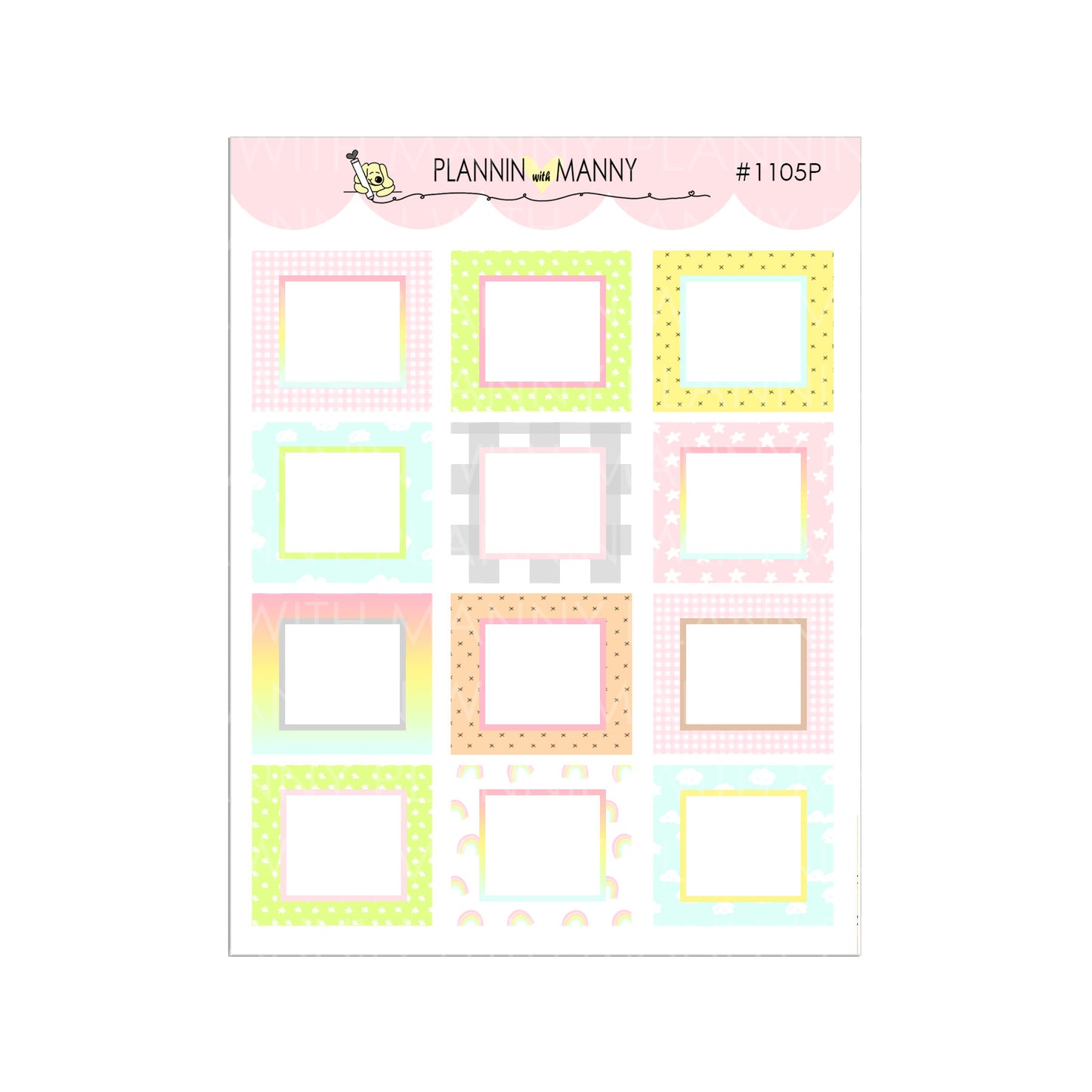 1105 Hobo Mini Box Planner Stickers - Manny Basics