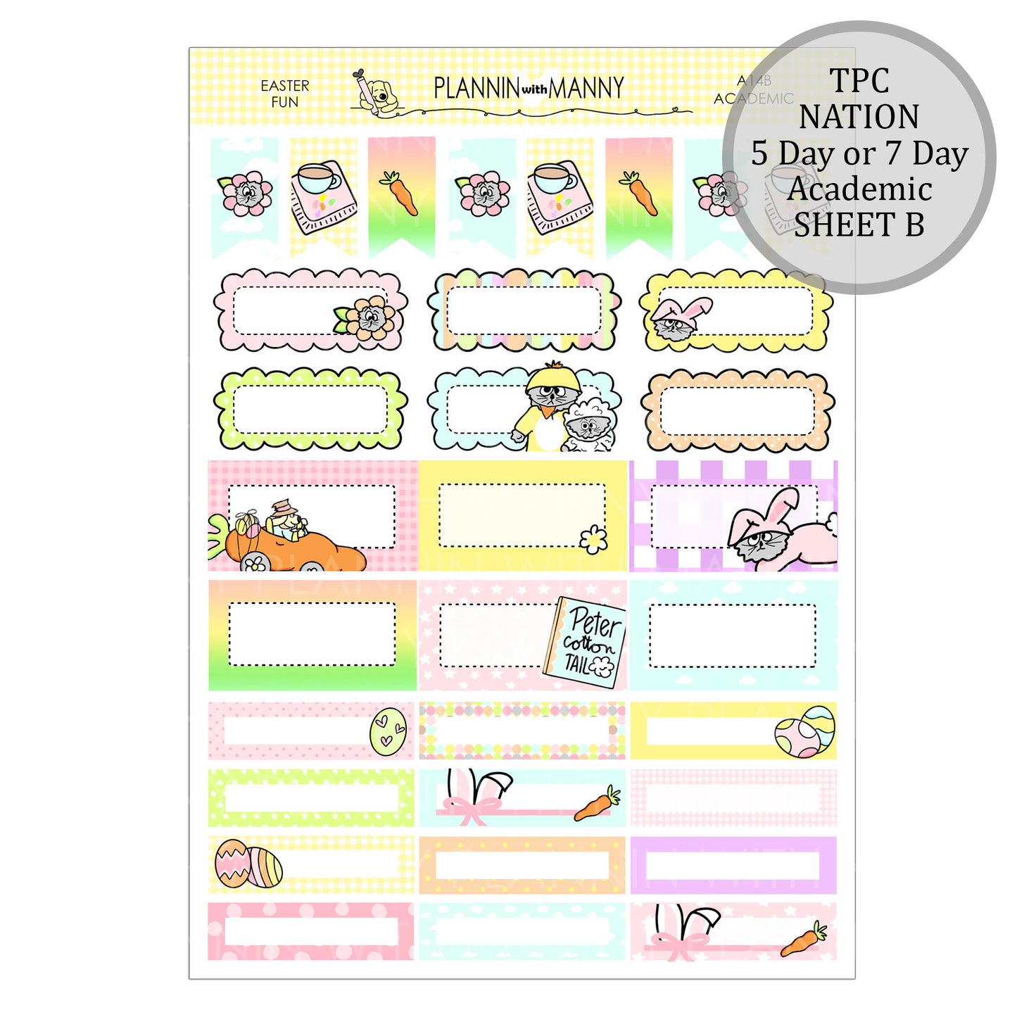 A14 TPC NATION ACADEMIC 5&7 Day Weekly Kit - Easter Fun Collection