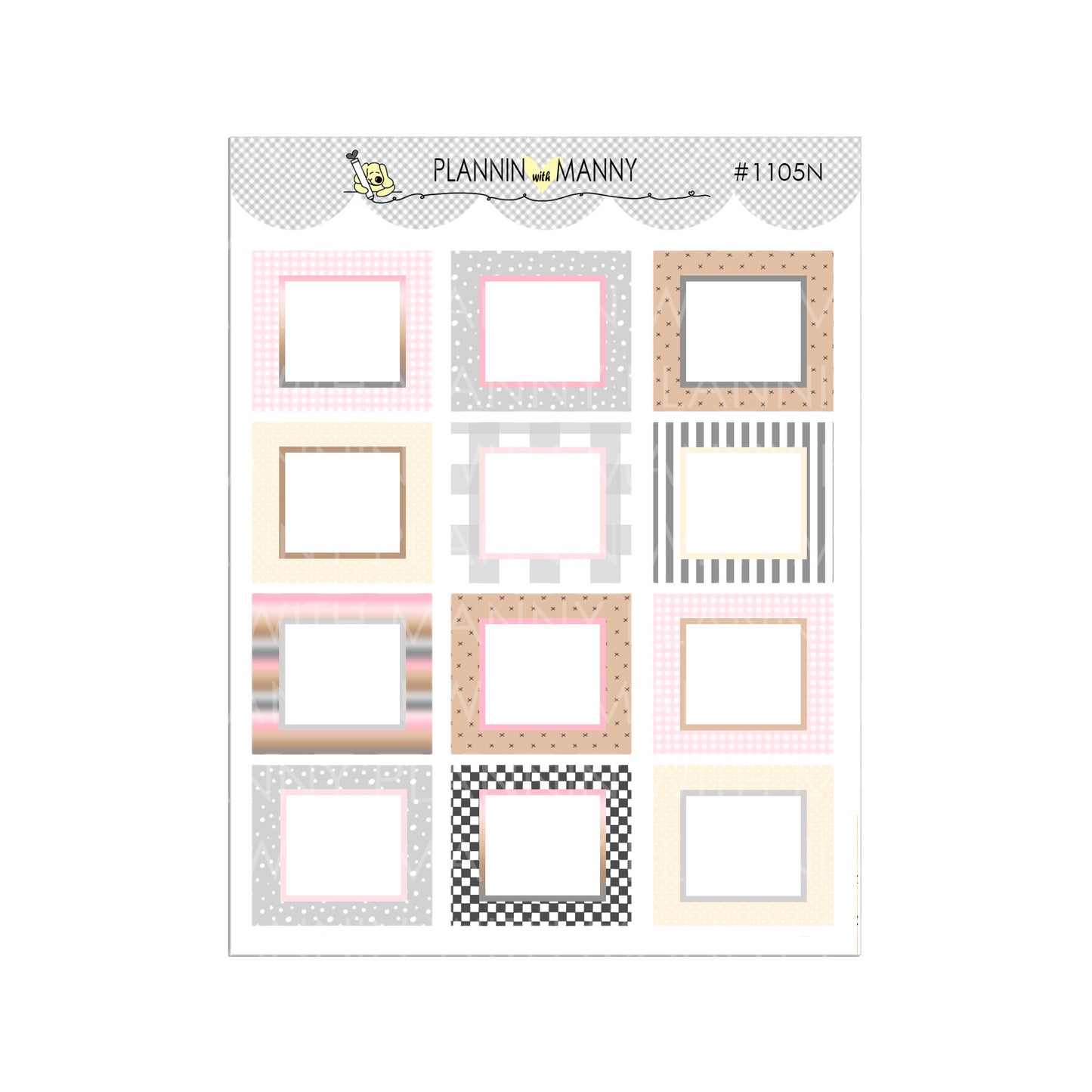 1105 Hobo Mini Box Planner Stickers - Manny Basics