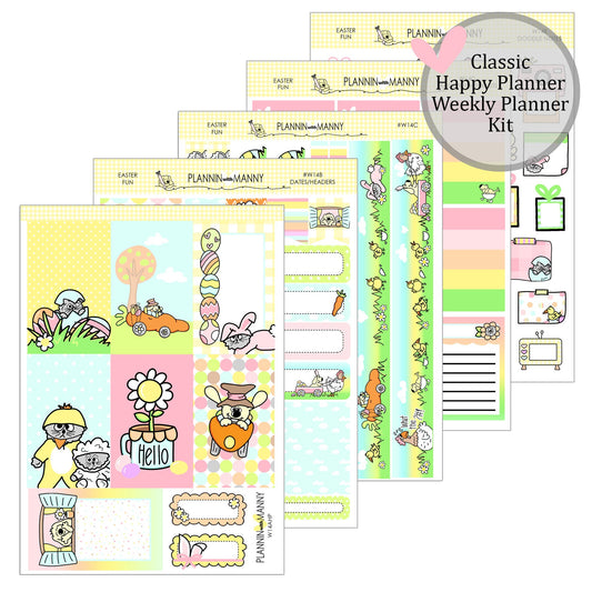 W14AHP, HAPPY PLANNER CLASSIC Weekly Kit - Easter Fun Collection