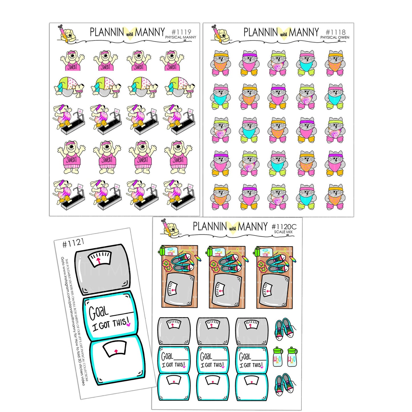 W15HP HAPPY PLANNER CLASSIC Weekly Planner Stickers - Let's Get Physical Collection