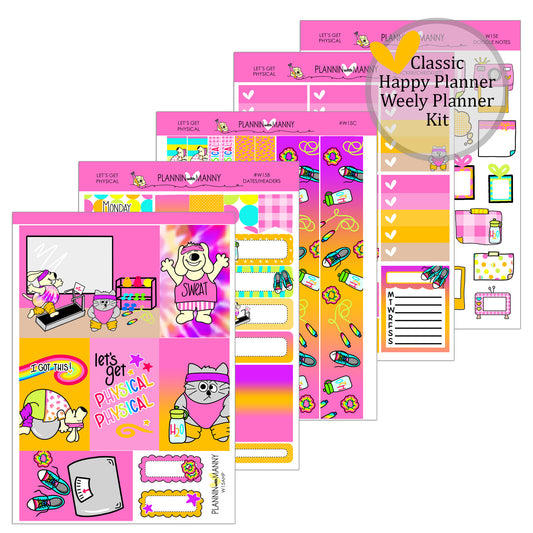 W15HP HAPPY PLANNER CLASSIC Weekly Planner Stickers - Let's Get Physical Collection