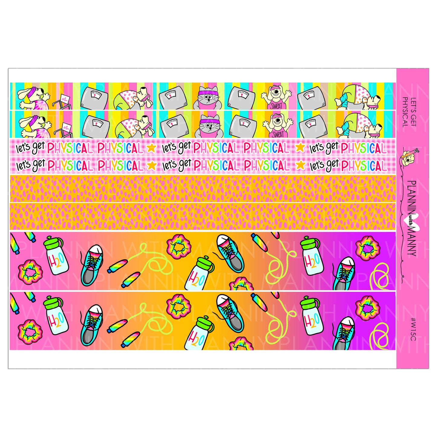 W15AH, EC HORIZONTAL WEEKLY Planner Kit, Let's Get Physical Collection