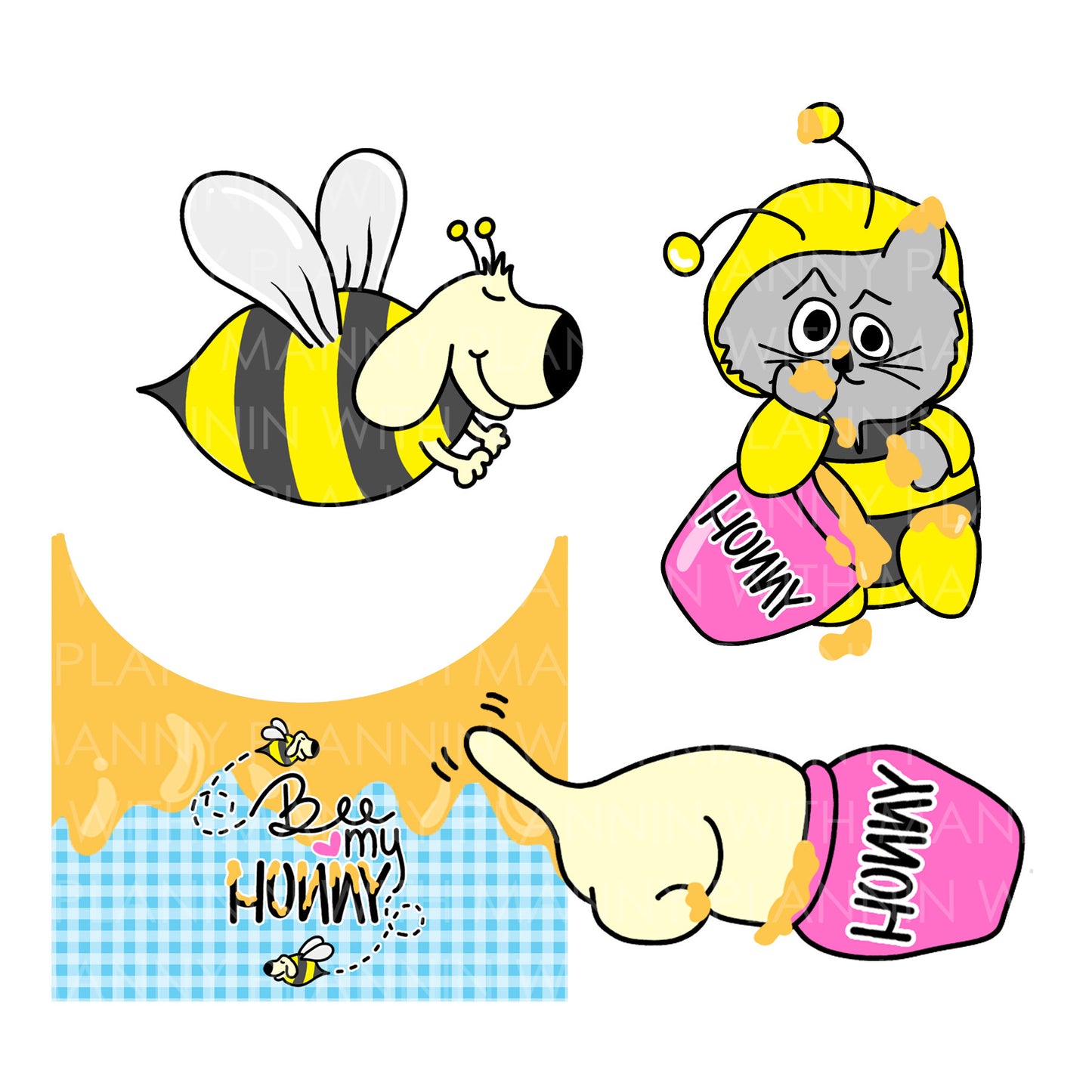 W16AV, Vertical Weeks Planner Stickers - Bee My Hunny Collection