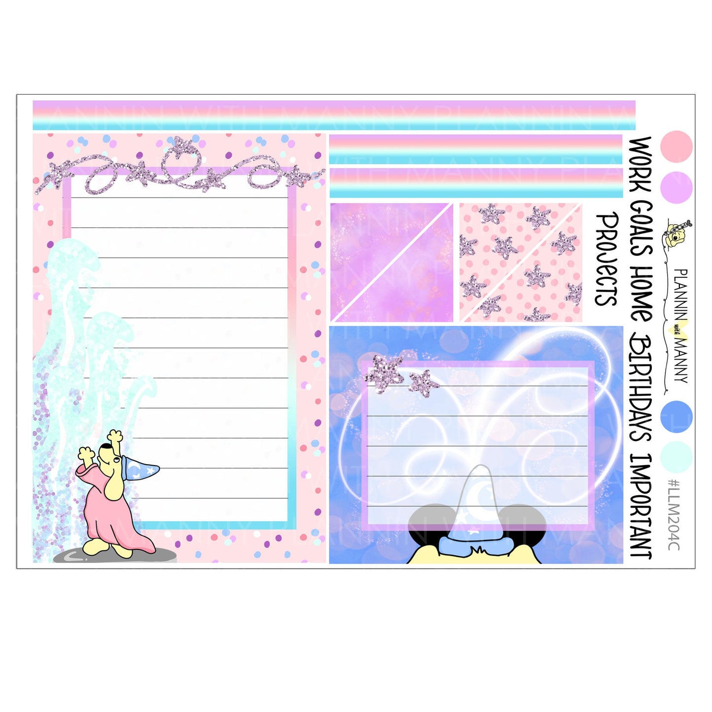 LLM204 MONTHLY PLANNER STICKERS - Magical Manny Collection