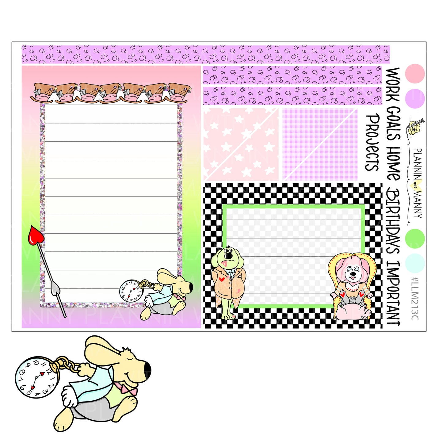 LLM13 MONTHLY PLANNER STICKERS - Wonderland Collection