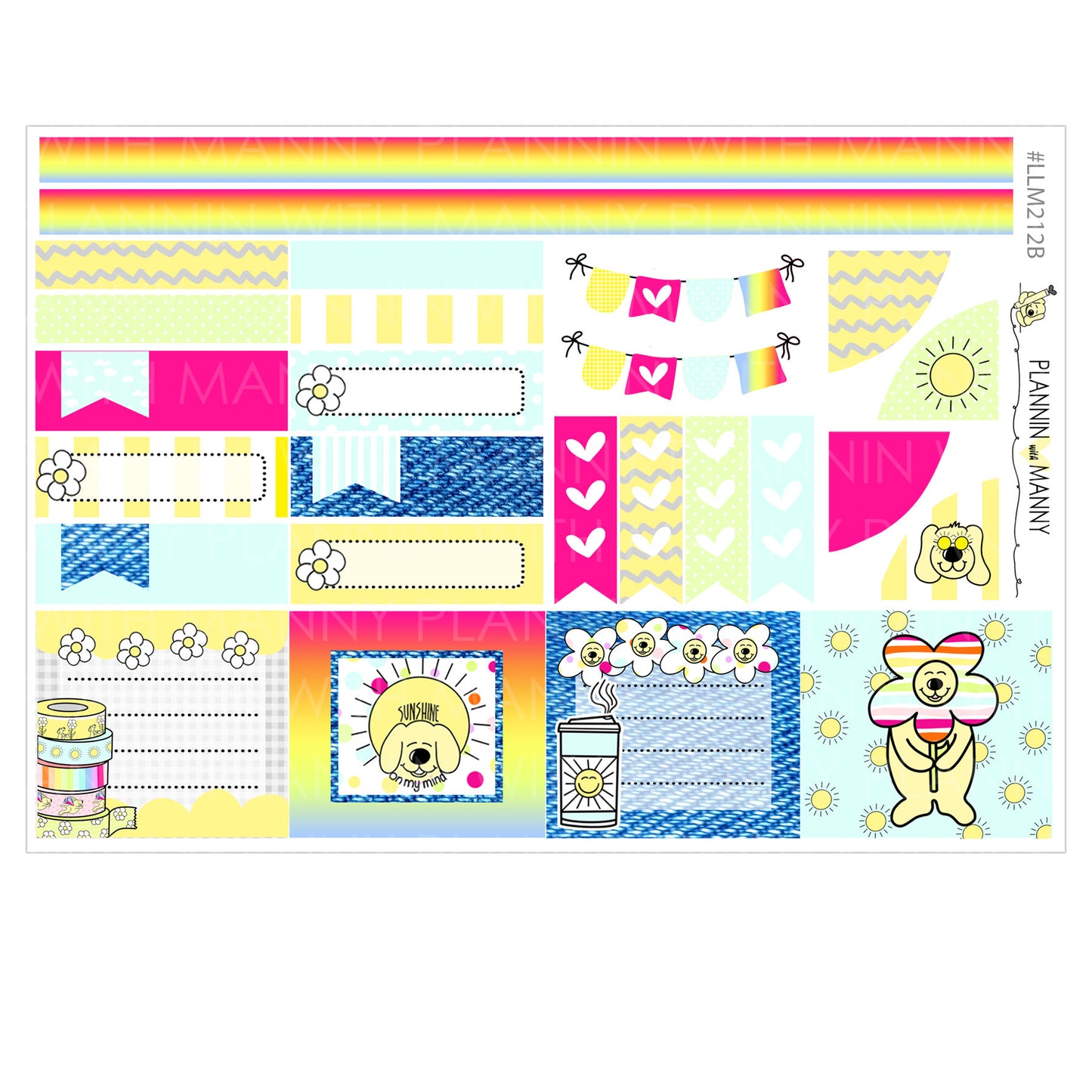 LLM212, MONTHLY PLANNER STICKERS, Sunshine in My Pocket Collection