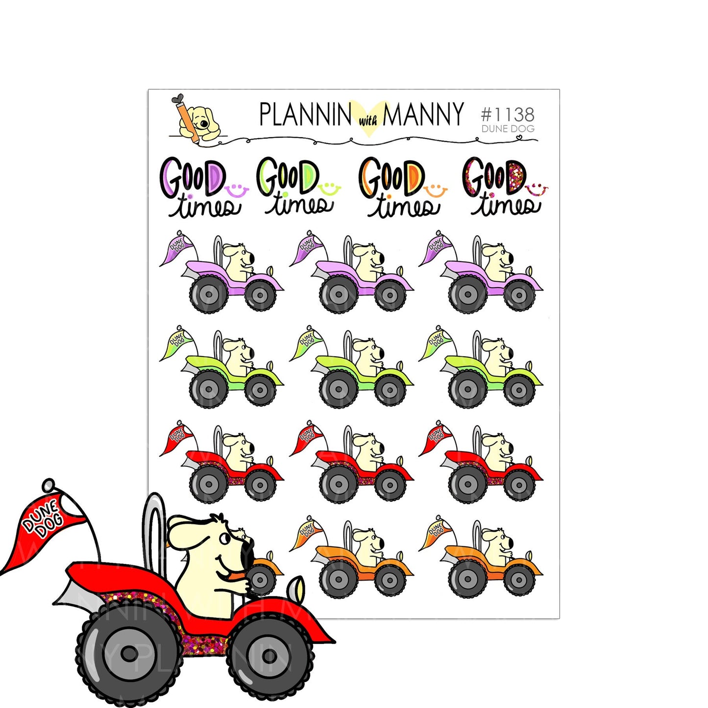 1138 DUNE DOG Planner Stickers