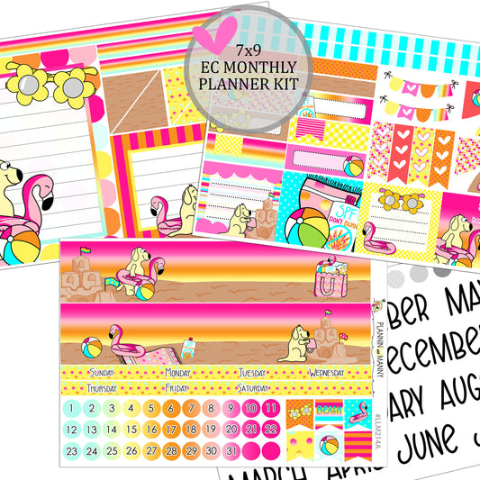 LLM214, MONTHLY PLANNER STICKERS, Sandy Buns Collection