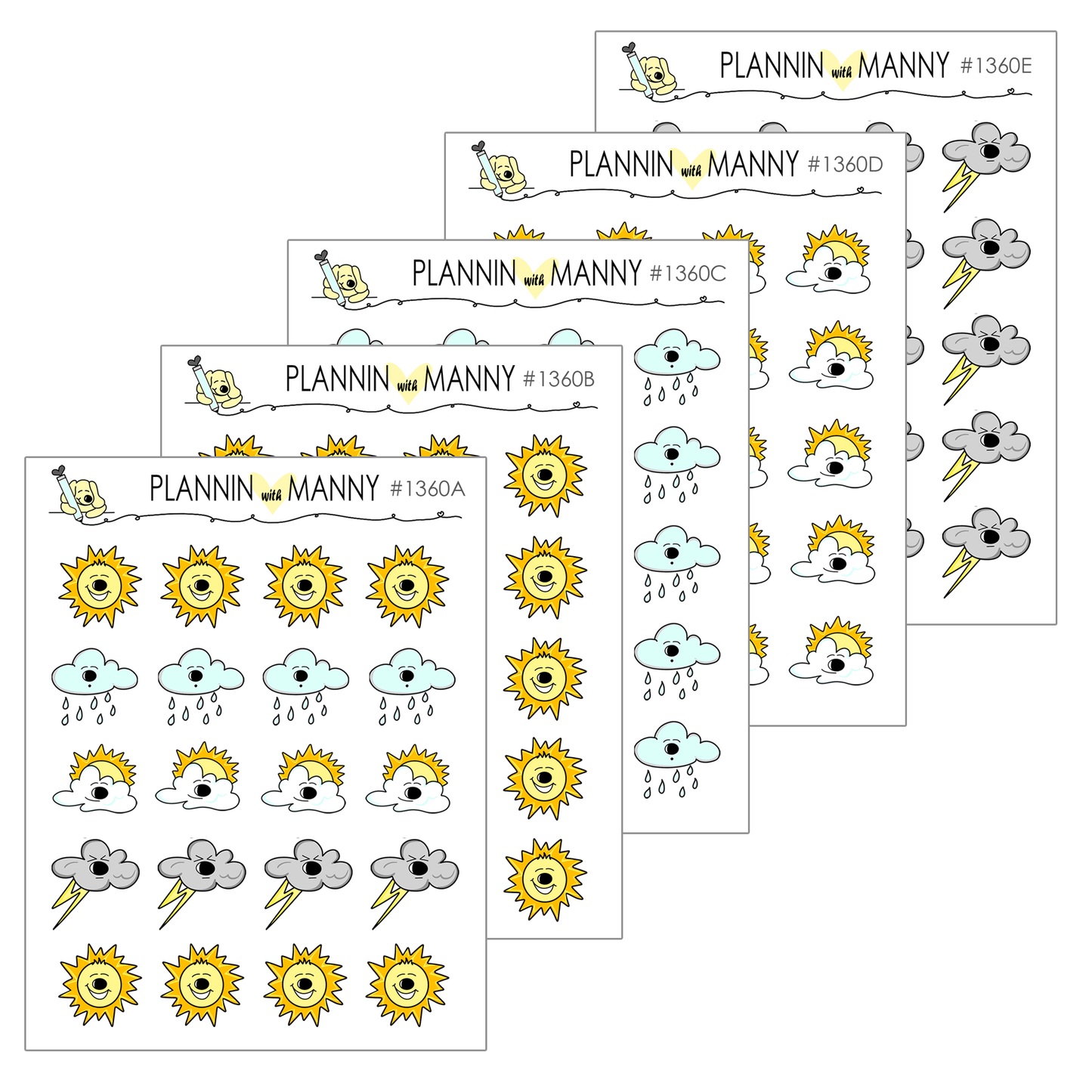 1360 Manny Weather Planner Stickers