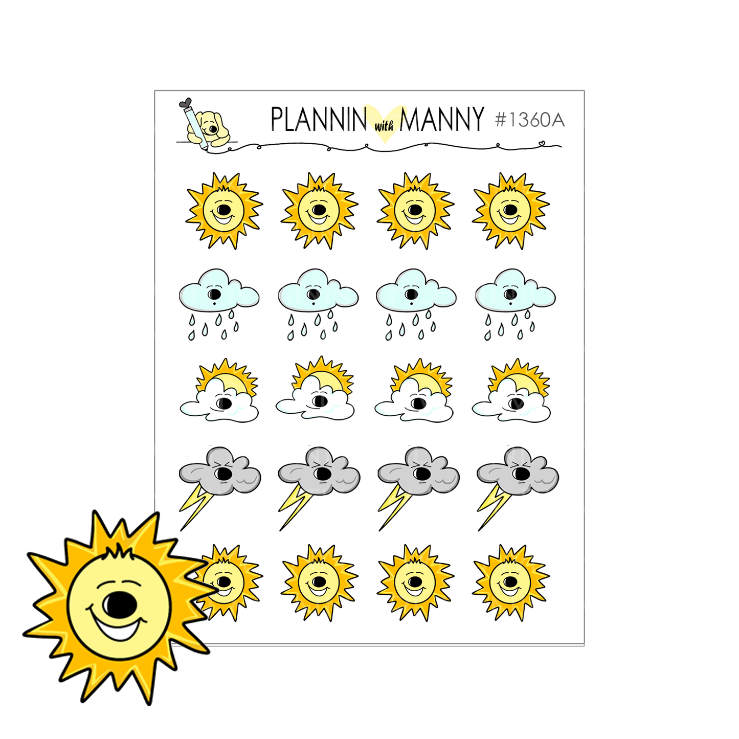 1360 Manny Weather Planner Stickers